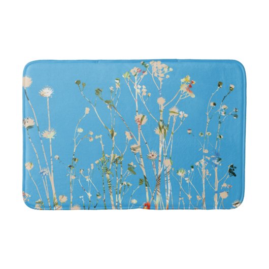 Sky Blue en Flowers Badmat (Voorkant)