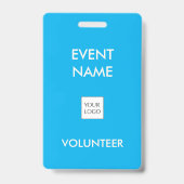 Sky Blue en Ivory Event Vrijwilliger Logo Badge (Achterkant)