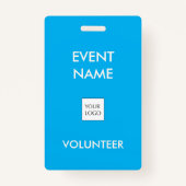 Sky Blue en Ivory Event Vrijwilliger Logo Badge (Achterkant)
