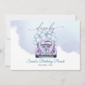 Sky Blue en Lila Enterprise DriveBy Birthday Kaart (Voorkant)