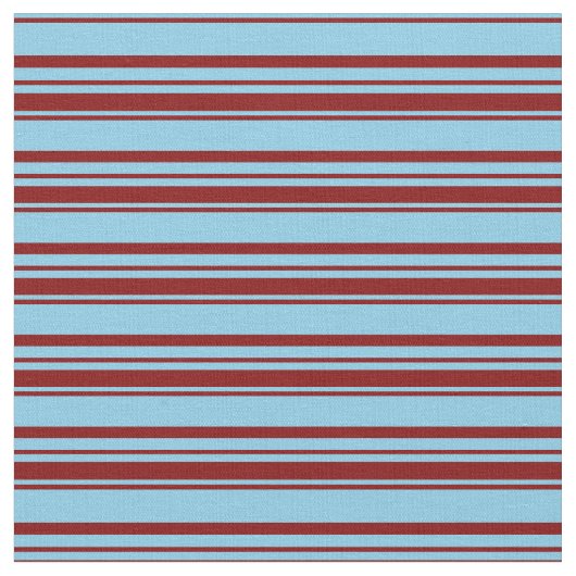 Sky Blue en Maroon Striped Pattern Stof (Close Up)