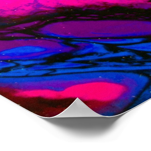 Sky Blue en Roze Acrylpour Art Poster (Hoek)