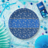Sky Blue en Snowflakes Papieren Bordje (Feest)