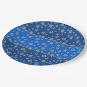 Sky Blue en Snowflakes Papieren Bordje (Gekanteld)
