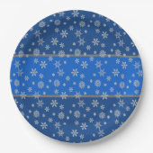 Sky Blue en Snowflakes Papieren Bordje (Voorkant)