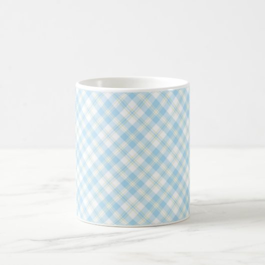 Sky Blue en White Check Coffee Mok (Center)