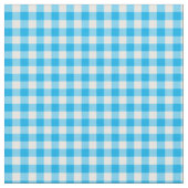 Sky Blue en White Check Gingham Pattern Fabric Stof (Close Up)