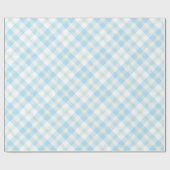 Sky Blue en White Check Wrapping Paper Roll Cadeaupapier (Vlak)