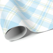 Sky Blue en White Check Wrapping Paper Roll Cadeaupapier (Rol Hoek)