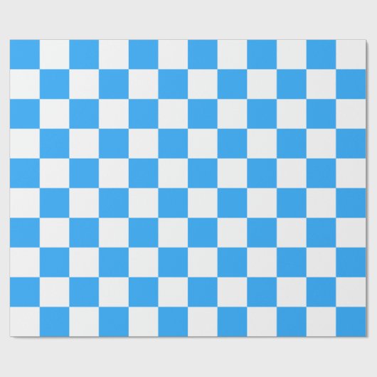 Sky Blue en White Checkerboard Pattern Cadeaupapier (Vlak)