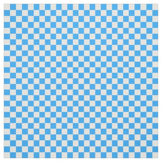 Sky Blue en White Checkerboard Pattern Stof (Swatch)