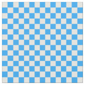 Sky Blue en White Checkerboard Pattern Stof (Close Up)