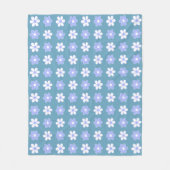 Sky Blue en White Flowers op Blue Fleece Deken (Voorkant)