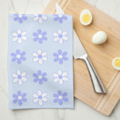 Sky Blue en White Flowers op Light Blue Theedoek (Quarter Fold)