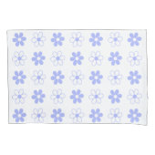Sky Blue en White Flowers op White Kussensloop (Voorkant)