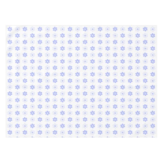 Sky Blue en White Flowers op White Tafelkleed (Voorkant (Horizontaal))