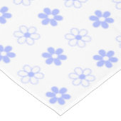 Sky Blue en White Flowers op White Tafelkleed (Gekanteld)