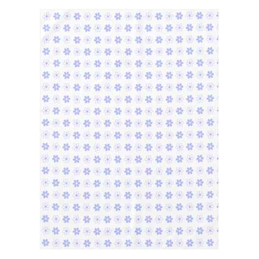 Sky Blue en White Flowers op White Tafelkleed (Voorkant)