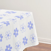 Sky Blue en White Flowers op White Tafelkleed (Voorbeeld)