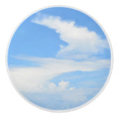 Sky Blue en White, gedeeltelijk troebel met een tw Keramische Knop (Voorkant)