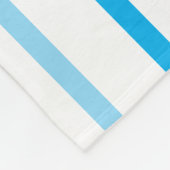 Sky Blue en White Geometric Stripes Naam Fleece Deken (Hoek)