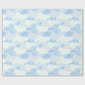 Sky Blue en White gestructureerde Abstracte wolken Cadeaupapier (Vlak)