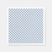 Sky Blue en White Gingham Checkered Servetten (Voorkant)