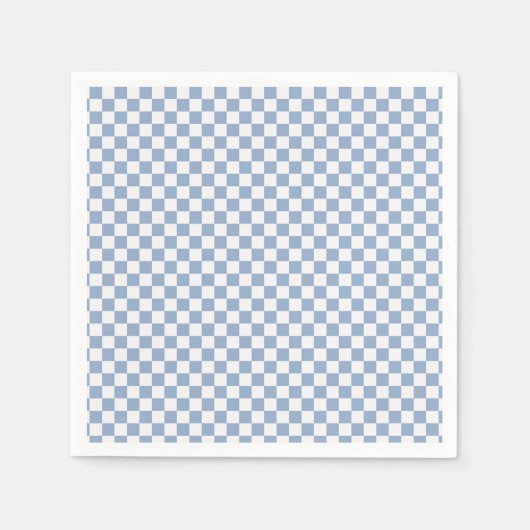 Sky Blue en White Gingham Checkered Servetten (Voorkant)