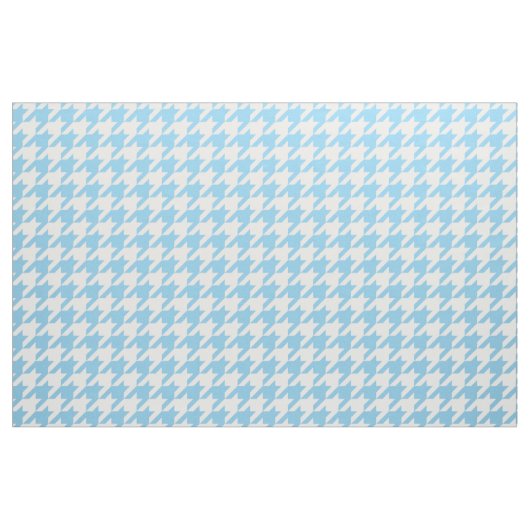 Sky Blue en White Houndstooth Fabric Stof (Yard (91,4 cm))