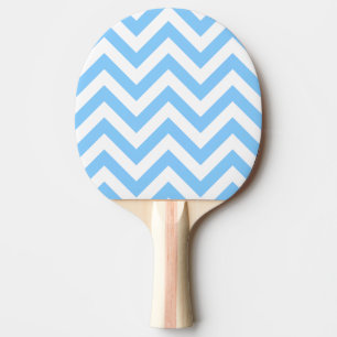 Sky Blue en White Large Chevron ZigZag Pattern Tafeltennisbatje