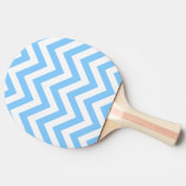 Sky Blue en White Large Chevron ZigZag Pattern Tafeltennisbatje (Zijkant)