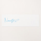 Sky Blue en White Namaste Script Heart omkeerbaar Yogamat (Achterkant (horizontaal))