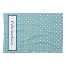 Sky Blue en White Polka Dot Gepersonaliseerd