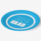 Sky Blue en White School Kleuren Afstuderen Papieren Bordje (Gekanteld)