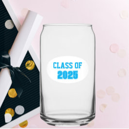 Sky Blue en White School Kleuren Klassenjaar Blikvorm Glas
