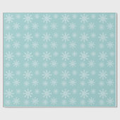 Sky Blue en White Sneeuwvlokken Cadeaupapier (Vlak)