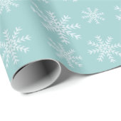 Sky Blue en White Sneeuwvlokken Cadeaupapier (Rol Hoek)