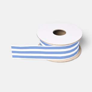 Sky Blue en White Striped Grosgrain Ribbon Lint