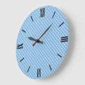 Sky blue, enamel look, bestudeerd raster grote klok (Hoek)