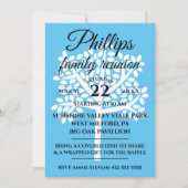 Sky Blue Family Reunion White Tree Silhouette Kaart (Voorkant)