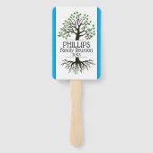 Sky Blue Family Tree-reünie Handwaaier (Achterkant)