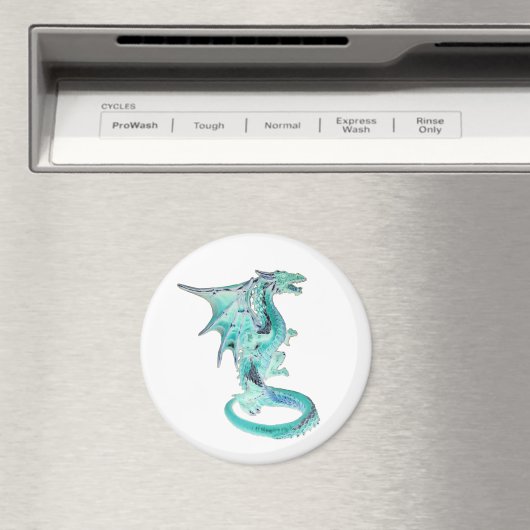 Sky Blue Fantasy Dragon Square of Circle Magneten (Insitu (Vaatwasser))