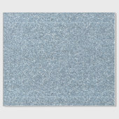 Sky Blue Faux Glitter Cadeaupapier (Vlak)