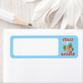 Sky Blue Feliz Navidad Chili Blank Adres Etiket (Insitu)