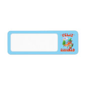 Sky Blue Feliz Navidad Chili Blank Adres Etiket (Voorkant)