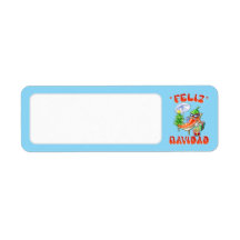 Sky Blue Feliz Navidad Chili Blank Adres