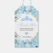 Sky Blue Floral Dank je Labels Cadeaulabel (Voorkant)