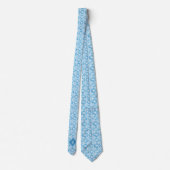 Sky Blue Floral Monogram Stropdas (Achterkant)