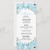 Sky Blue Floral Quinceanera Menu Uitnodiging (Voorkant)