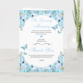 Sky Blue Floral Quinceanera Tiara Butterflies Programma (Achterkant)